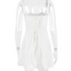 Strappy Corset Back Tie-Up Mini Dress