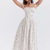 Strappy Corset Flowy Midi Dress With Pocket
