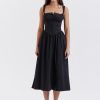 Strappy Corset Flowy Midi Dress With Pocket