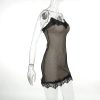 Strappy Mesh Lace Patchwork Mini Sequin Dress