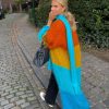 Stripe Long Fuzzy Cardigan