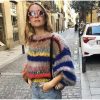 Striped Fuzzy Knit Sweater