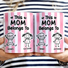 Striped This Belongs To - Personalized White Edge-to-Edge Mug