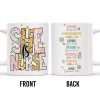 Strong, Compassionate, Loving, Patient, Merciful, Peaceful, Kind, Flowers and Stars - Personalized Custom Coffee Mug - NUR014_MG