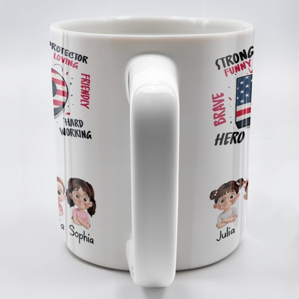 Strong Funny Brave Hero Dad, Protector Loving Friendly Man Of God - Personalized Custom Coffee Mug - DAD172_MG