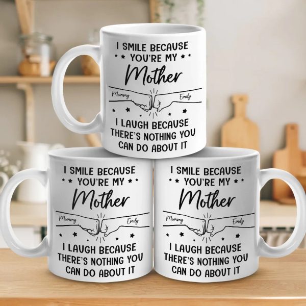 Strong Together, One Fist Bump At A Time - Family Personalized Custom Mug - Gift For Mom, Daughter, Son