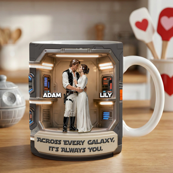 Stwa Across Every Galaxy It's Always You - Personalized White Edge-to-Edge Mug - Gift For Couple, Fan Movies HH01