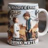 Stwa Drink Water - Personalized White Edge-to-Edge Mug - Gift For Couple, Fan Movies HH01