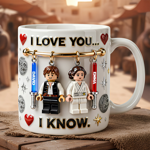 Stwa I Love You I Know - Personalized White Edge-to-Edge Mug - Gift For Couple, Fan Movies HH01