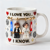 Stwa I Love You I Know - Personalized White Edge-to-Edge Mug - Gift For Couple, Fan Movies HH01