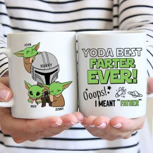 Stwa Yoda Best Farter Ever Ooops - Gift For Father, Grandpa - Personalized Ceramic Mug - NH96