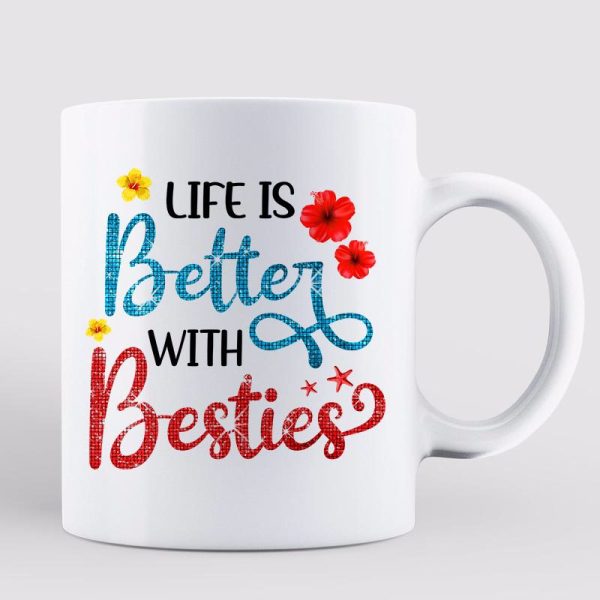 Summer Doll Besties Sitting On The Beach Personalized Mug