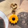 Sunflower Love Heart Keychains