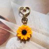 Sunflower Love Heart Keychains