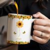 Sunflowers And Butterflies Grandmother To Granddaughter Message - Personalized Custom Coffee Mug - GDT212_MG