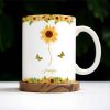 Sunflowers And Butterflies Grandmother To Granddaughter Message - Personalized Custom Coffee Mug - GDT212_MG