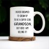 Super Cool Grandson Mug With Inspirational Quote - Personalized Custom Coffee Mug - GSN028_MG
