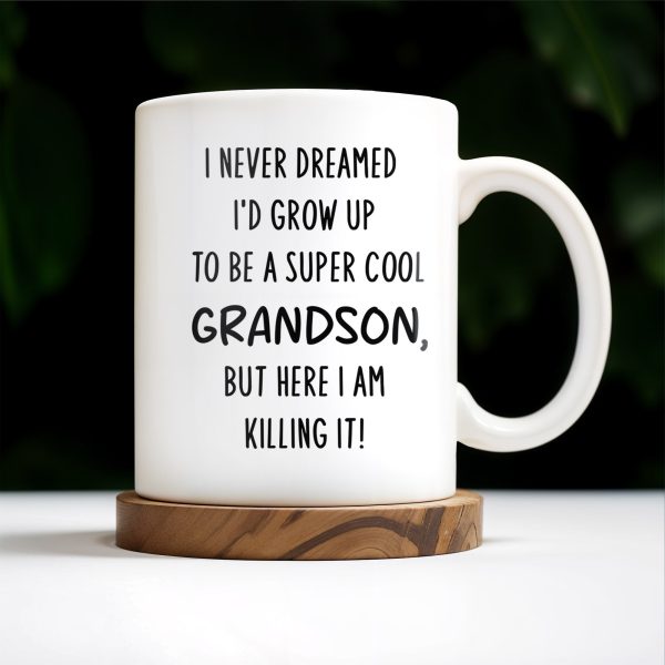 Super Cool Grandson Mug With Inspirational Quote - Personalized Custom Coffee Mug - GSN028_MG