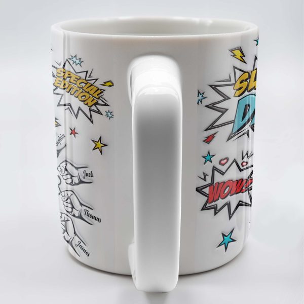 Super Dad Special Edition Comic Style and Stars - Personalized Custom Coffee Mug - DAD055_MG