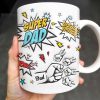 Super Dad Special Edition Comic Style and Stars - Personalized Custom Coffee Mug - DAD055_MG