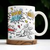 Super Dad Special Edition Comic Style and Stars - Personalized Custom Coffee Mug - DAD055_MG