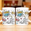 Super Dad Special Edition Comic Style and Stars - Personalized Custom Coffee Mug - DAD055_MG