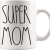 Super Mom Coffee Mug, Best Super Mom Ever Gift for Mother, Mothers Day Birthday Christmas Gift for Mom from Daughter Son Kids