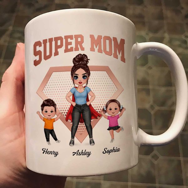 Super Mom Doll Mom & Doll Kids Personalized Mug