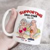 Supporting Each Other, Old Funny Couple Valentine White Mug