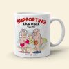 Supporting Each Other, Old Funny Couple Valentine White Mug