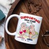 Supporting Each Other, Old Funny Couple Valentine White Mug