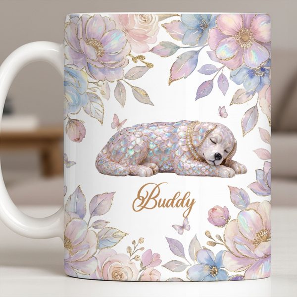 Surround Yourself With Love And Joy Featuring Dog And Flowers - Personalized Custom Coffee Mug - PME156_MG
