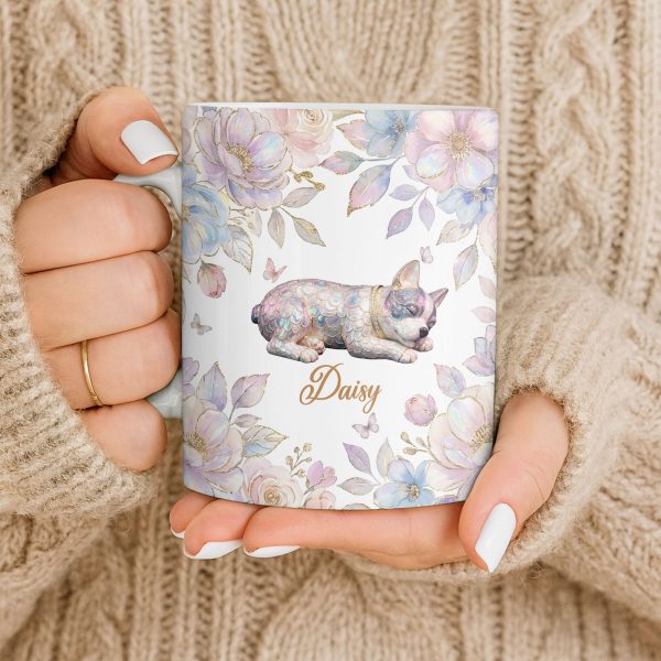 Surround Yourself With Love And Joy Featuring Dog And Flowers - Personalized Custom Coffee Mug - PME156_MG