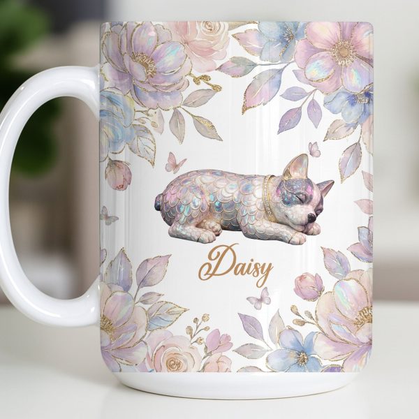 Surround Yourself With Love And Joy Featuring Dog And Flowers - Personalized Custom Coffee Mug - PME156_MG