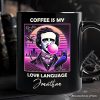 Synthwave 80's Styled Edgar Allan Poe Horror Personalized Mug, Vaperwave Classic Retro Neon Halloween Gift with Custom Name