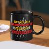 T-Rex Roarsome Dad Personalized Coffee Mug, Black Mug BLM-04dnpo070623