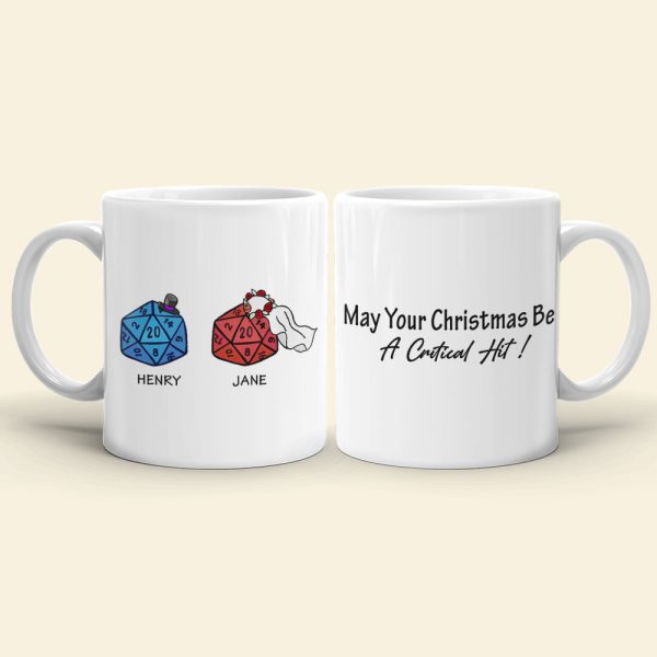 Table Top Game Dice Couple Personalized White Mug Gift