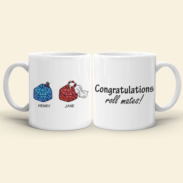 Table Top Game Dice Couple Personalized White Mug Gift