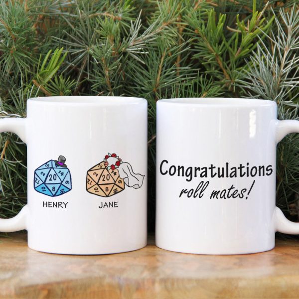 Table Top Game Dice Couple Personalized White Mug Gift