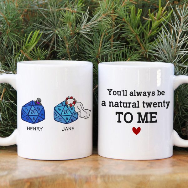 Table Top Game Dice Couple Personalized White Mug Gift