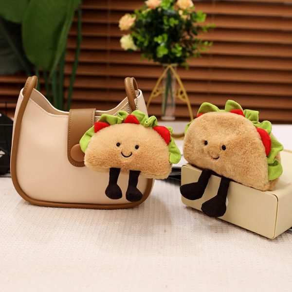 Taco Plush Toy & Bubble Tea Pillow - Soft Fruit Drink Doll Cushion Gift
