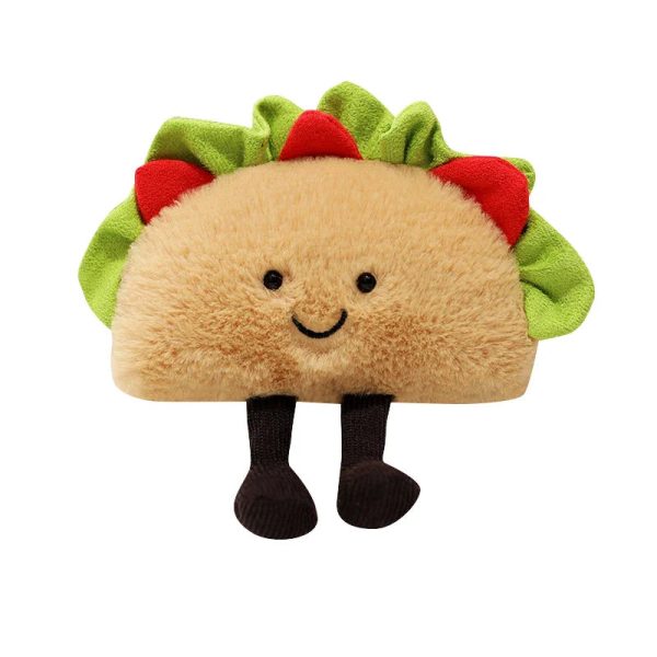 Taco Plush Toy & Bubble Tea Pillow - Soft Fruit Drink Doll Cushion Gift