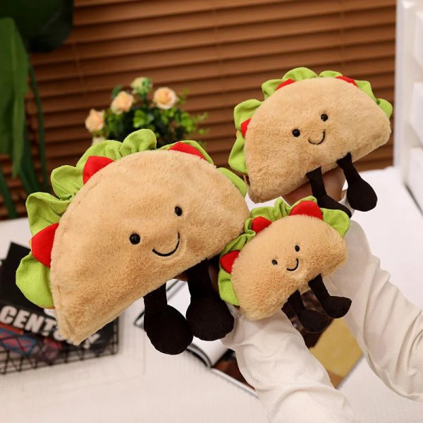 Taco Plush Toy & Bubble Tea Pillow - Soft Fruit Drink Doll Cushion Gift
