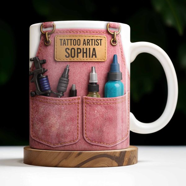 Tattoo Artist Customized Name With Tattoo Machines And Ink Bottles - Personalized Custom Coffee Mug - JBS002_MG