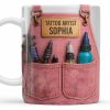 Tattoo Artist Customized Name With Tattoo Machines And Ink Bottles - Personalized Custom Coffee Mug - JBS002_MG