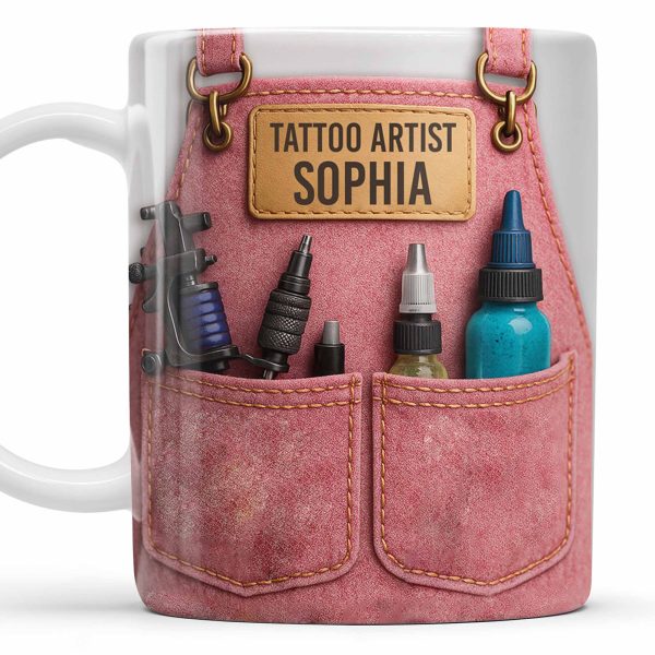 Tattoo Artist Customized Name With Tattoo Machines And Ink Bottles - Personalized Custom Coffee Mug - JBS002_MG