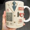 Tax Time, Q1 Report, Audit Prep, Calculator and Tie - Personalized Custom Coffee Mug - OFW009_MG