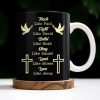 Teach Like Paul, Fight Like David, Build Like Noah, Cross and Dove - Personalized Custom Coffee Mug - FTH070_MG