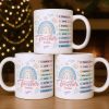 Teach Love Inspire Mug With Rainbow And Educational Icons - Personalized Custom Coffee Mug - TEACH064_MG