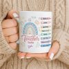 Teach Love Inspire Mug With Rainbow And Educational Icons - Personalized Custom Coffee Mug - TEACH064_MG